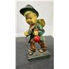 Image 4 : Pair of Vintage Devon Ware: Boy Traveler Figurines with Walking Sticks, Tallest 7 1/2"