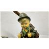 Image 6 : Pair of Vintage Devon Ware: Boy Traveler Figurines with Walking Sticks, Tallest 7 1/2"
