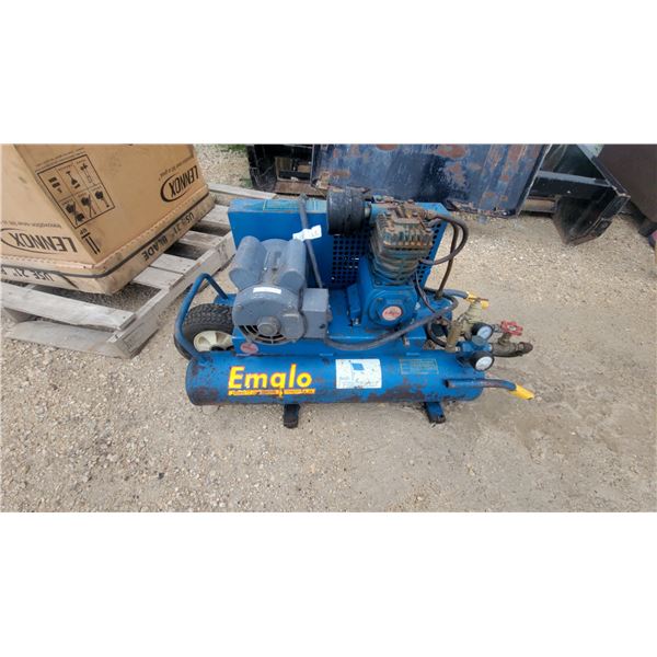 Emglo Portable Electric Air Compressor with Horizontal Tank and Two-Wheel Cart 1.5 H.P.