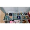 Image 2 : Vintage Jewelry Box with Costume Jewelry, Watches, Commemorative Coins, and More