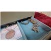 Image 6 : Vintage Jewelry Box with Costume Jewelry, Watches, Commemorative Coins, and More