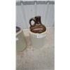 Image 4 : Three Antique Two-Tone Stoneware Jugs with Glazed Necks and Handles, Assorted Sizes0