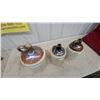 Image 5 : Three Antique Two-Tone Stoneware Jugs with Glazed Necks and Handles, Assorted Sizes0