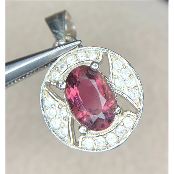 1.6 Gram Certified Silver Tourmaline Gemstone Pendant ($1,584 Appraisal)