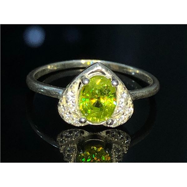 1.3 Gram Certified Silver Sphene Gemstone Ring ($1,043 Appraisal)
