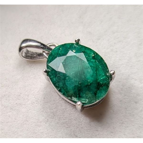 2.8 Gram Certified Silver Emerald Gemstone Pendant ($9,832 Appraisal)