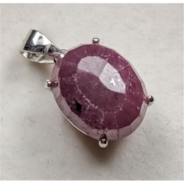 2.7 Gram Certified Silver Ruby Gemstone Pendant ($5,116 Appraisal)