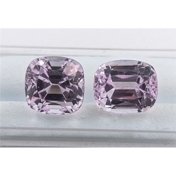 18.25 Ct Certified Pink Kunzite Gemstone Pair ($9,125 Appraisal)