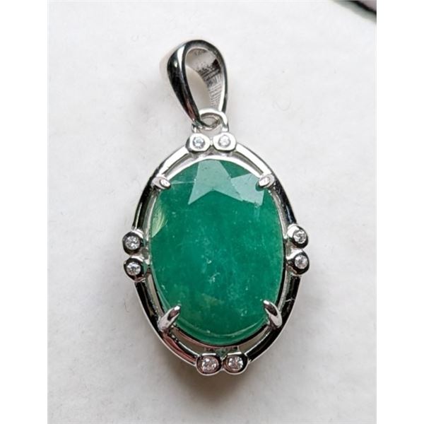2.3 Gram Certified Silver Emerald Gemstone Pendant ($9,612 Appraisal)