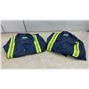 Image 1 : Two Canadian Linen & Uniform Service 54R Navy Cotton Coveralls with Hi-Vis Reflective Striping