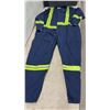 Image 3 : Two Canadian Linen & Uniform Service 54R Navy Cotton Coveralls with Hi-Vis Reflective Striping
