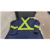 Image 4 : Two Canadian Linen & Uniform Service 54R Navy Cotton Coveralls with Hi-Vis Reflective Striping