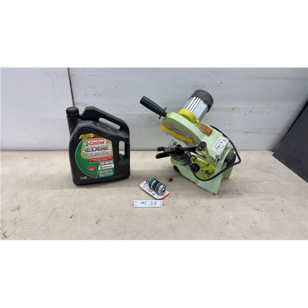 Premier Tools PL 59941 Electric Chainsaw Sharpener, Castrol Edge 5W-20 Motor Oil 5L, and More