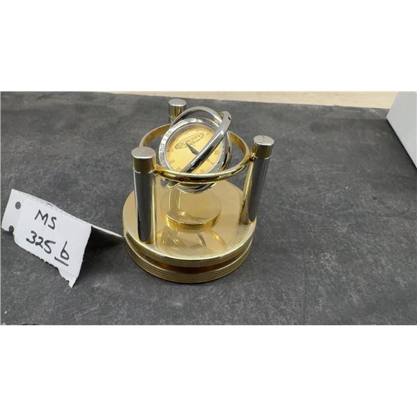 CSI Medallion Desk Clock with Gold-Toned Face and Roman Numerals