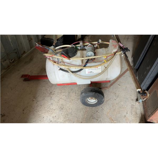 Snyder Industries Pull-Behind Sprayer with Pump on Red Metal Frame with Wheels