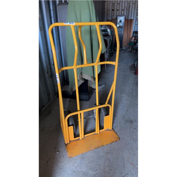 Yellow Steel Two-Wheel Hand Truck with Pneumatic Tires