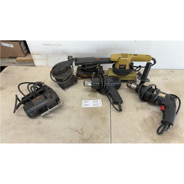 Black & Decker Jigsaw, Finishing Sander, Orbital Sander, Skil 1/3 HP Drill, and More