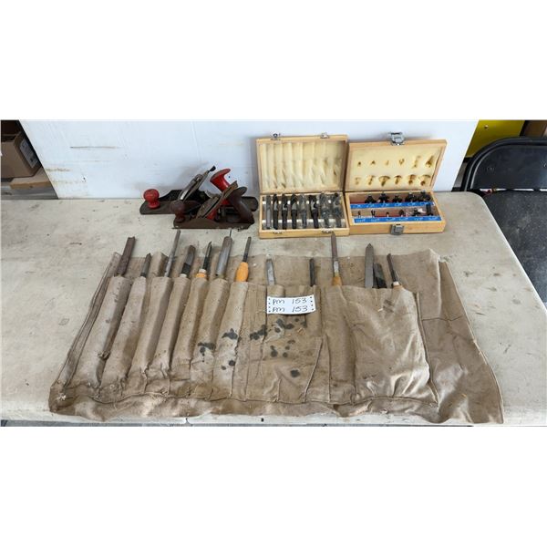 Millers Falls No. 4 and Stanley Bed Rock Hand Planes, Chisels, Router Bits, and More