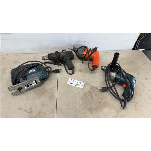Black & Decker Jigsaw 3.5 Amp, HT-300 Heat Gun, Two Variable Speed Drills, and More