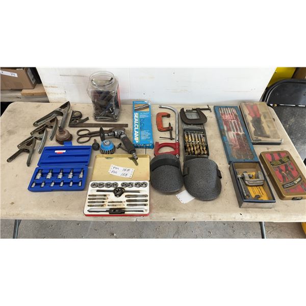 Tap and Die Sets, Air Grinder, Clamps, Punches Rivet Tool, Drill Index and More