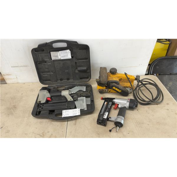 2 Porter-Cable Finish Nailer with 1 Case and Corded DeWalt Belt Sander