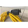 Image 3 : Construction String Light Set with Yellow Wire Cage Guards and LED Bulbs