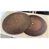 Image 8 : Two Vintage Circular Saw Blades, Tap and Die Set in Wood Case, and Pipe Cutters