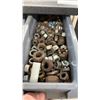 Image 4 : Metal Storage Bin Rack with 30 Grey Bins and Assorted Nuts, Bolts, Washers, and More 44-1/