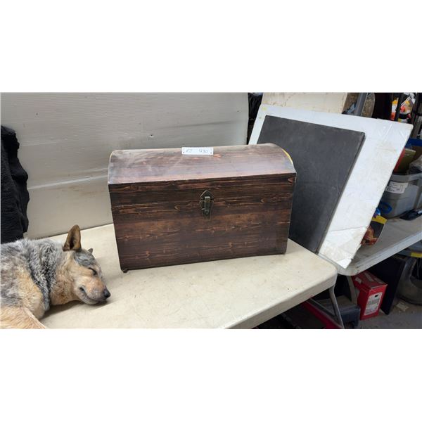 Dome-Top Chest with Metal Clasp, 14 1/2 x 23 x 14"
