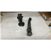 Image 1 : Two Soapstone Sculptures Including T. Jakes 1995 Abstract, 6 1/2" H and Inuit Animal Carving, 15" H