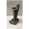 Image 3 : Two Soapstone Sculptures Including T. Jakes 1995 Abstract, 6 1/2" H and Inuit Animal Carving, 15" H