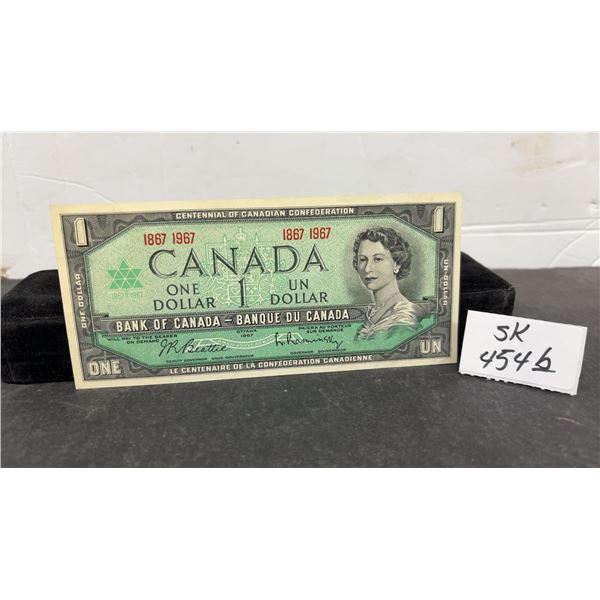 Uncirculated 1967 Canadian One Dollar Banknote