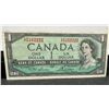 Image 3 : 1954 Bank of Canada One Dollar Banknote, Queen Elizabeth II, Serial Y/F 5162222