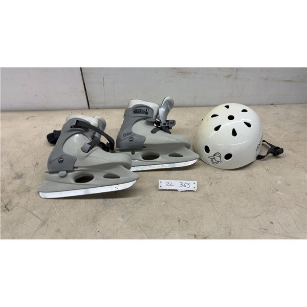 CCM Tyke Adjustable Youth Ice Skates Size 2-4 with Avid Helmet