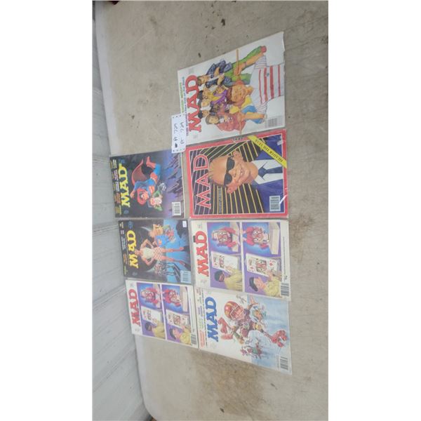 Collection of Seven Vintage MAD Magazine Issues, 1979-1989, NOS. 209-290