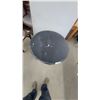Image 2 : Round Black Bistro Table with Wrought Iron Scroll Base 29" Hgt 28" Diameter