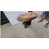 Image 3 : Handcrafted Rustic Live-Edge Wood Slab Accent Table with Bald Eagle Epoxy Top 18 x 23 x 15"