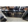 Image 2 : Black Lacquer and Gold Trim Bedroom Set with Dresser63 x 30 x 16.6", Mirror, 45 x 36" Chest
