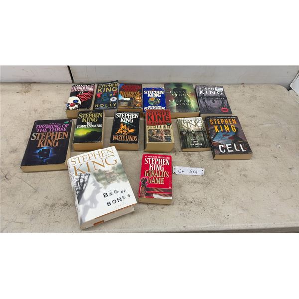 Collection of 15 Stephen King Novels: IT, Holly, Cell, The Outsider, 11/22/63, Bag of Bones, and Mo