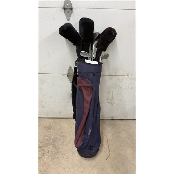 Daiwa Iron Set with Tour Design Titanium Woods and Navy Golf Bag and More