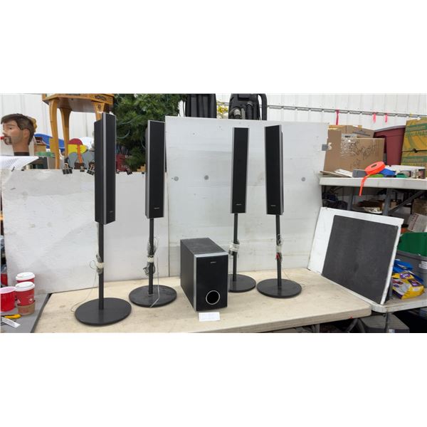Sony SS-TS82 Surround Sound Speaker System with Four Tower Speakers, Subwoofer, and Stands