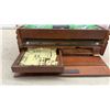 Image 2 : Multi-Game Set with Glass Chess Pieces, Dominoes, Dice, and Wooden Case