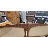 Image 2 : Vintage Colonial-Style Carved Wood and Cane Benchwith Turned Spindle Details 57" Wide