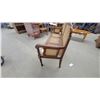 Image 5 : Vintage Colonial-Style Carved Wood and Cane Benchwith Turned Spindle Details 57" Wide
