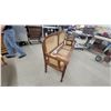 Image 7 : Vintage Colonial-Style Carved Wood and Cane Benchwith Turned Spindle Details 57" Wide