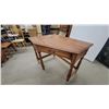 Image 3 : Traditional Oak Drop-Leaf Side Table with Drawer and Turned Spindle Legs 31 x 40 x 28"