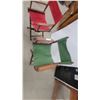 Image 6 : Two Wooden Folding Director's Chairs with Red and Green Canvas Seats and Backs