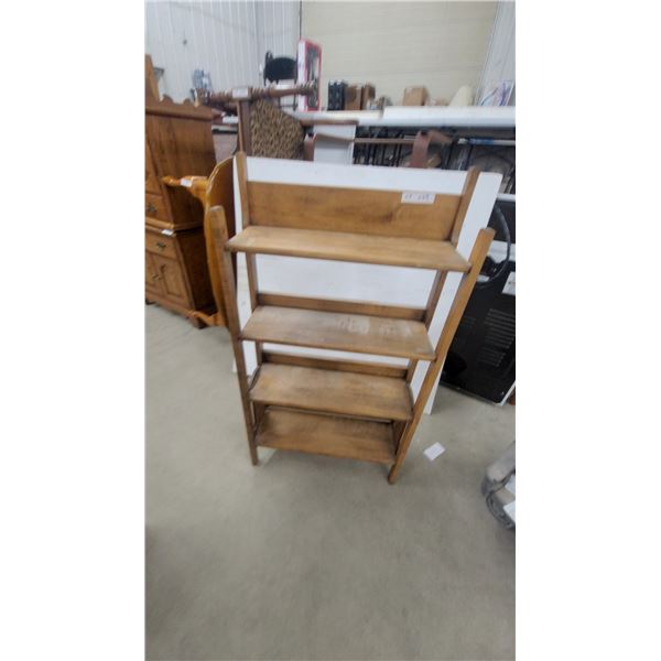 Four-Tier Wooden Folding Bookshelf with Solid Back Panel 48 x 26 x 9.6"