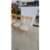 Image 2 : Set of Four Light Wood Spindle-Back Dining Chairs with Pastel Upholstered Seats