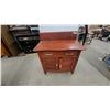 Image 1 : Antique Oak Washstand with Drawer, Cabinet Door, and Brass Hardware 34 x 30 x 17"